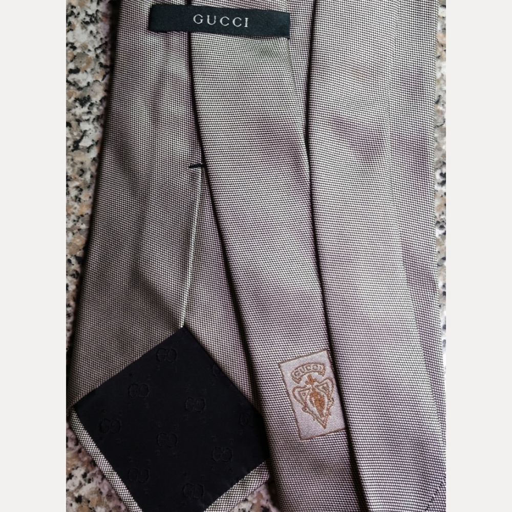 Gucci vintage black and tan necktie
